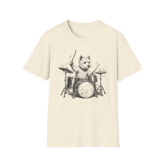 Drummer Westie Tee - Natural