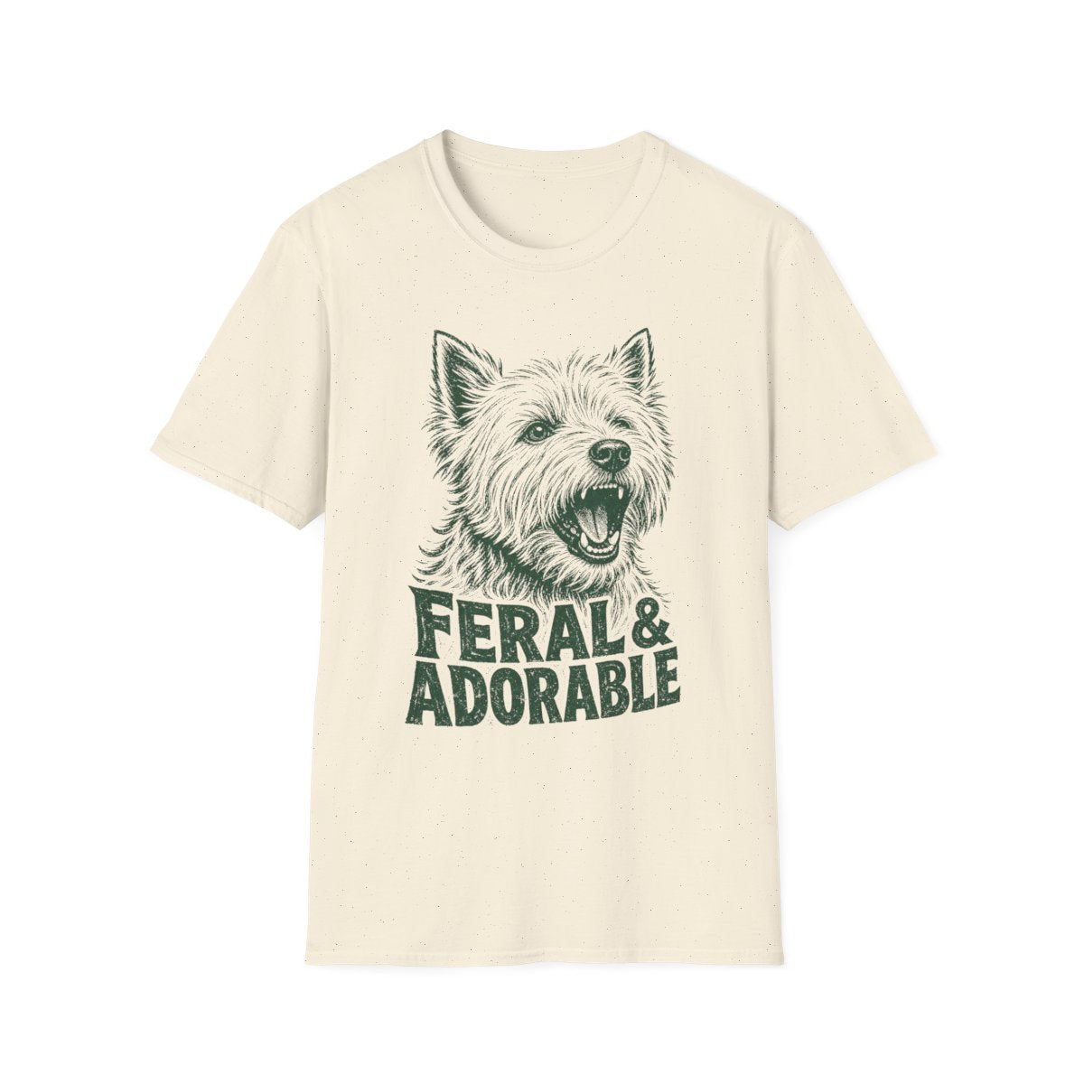 Feral And Adorable Westie Tee - Natural
