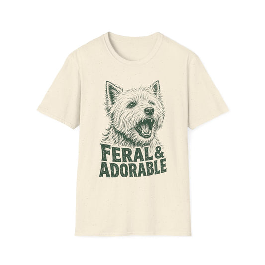 Feral And Adorable Westie Tee - Natural