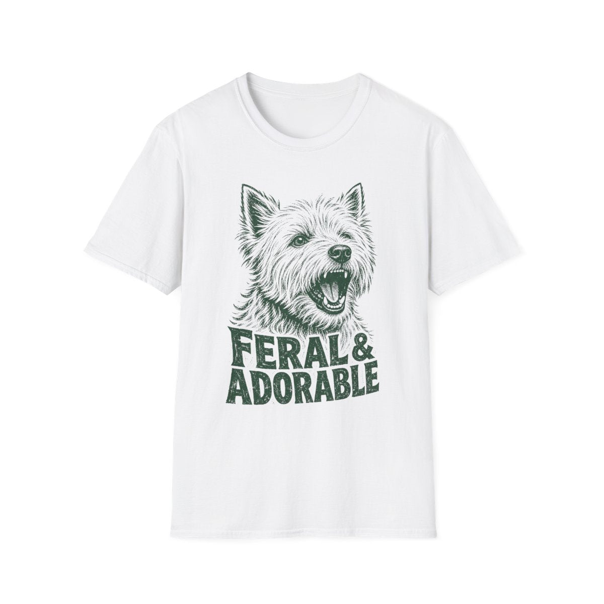 Feral And Adorable Westie Tee - White
