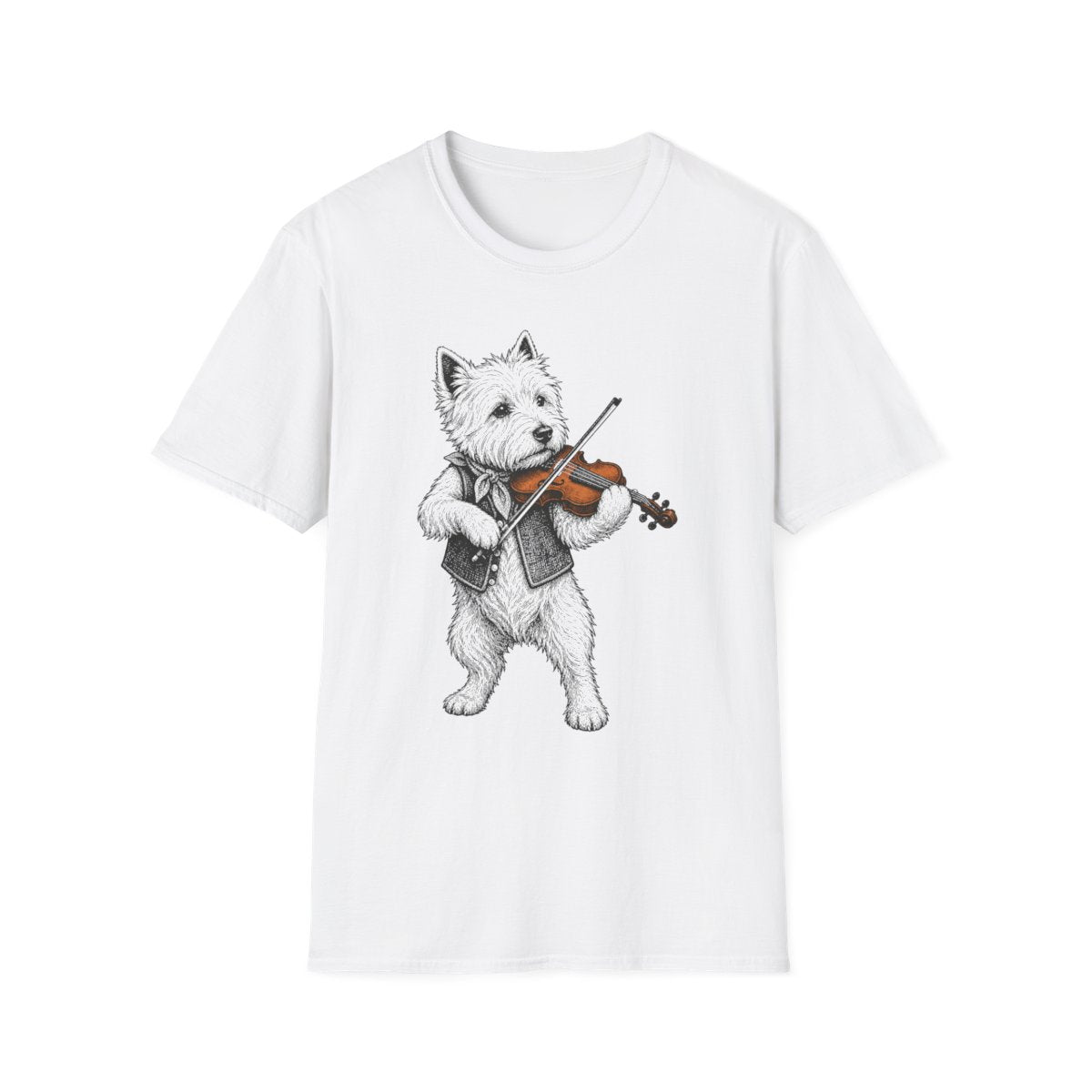 Fiddle Westie Tee - White
