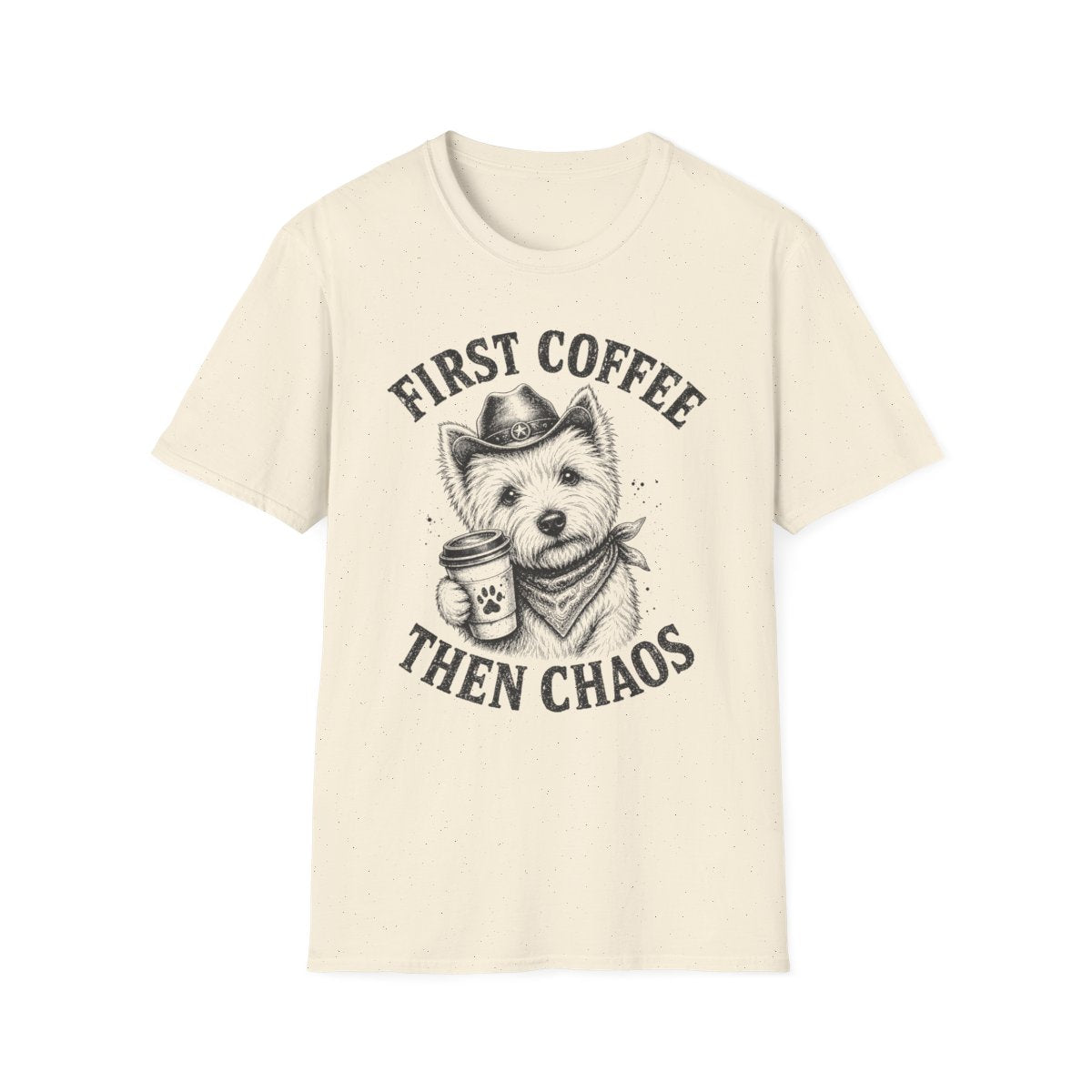 First Coffee Then Chaos Tee - Natural
