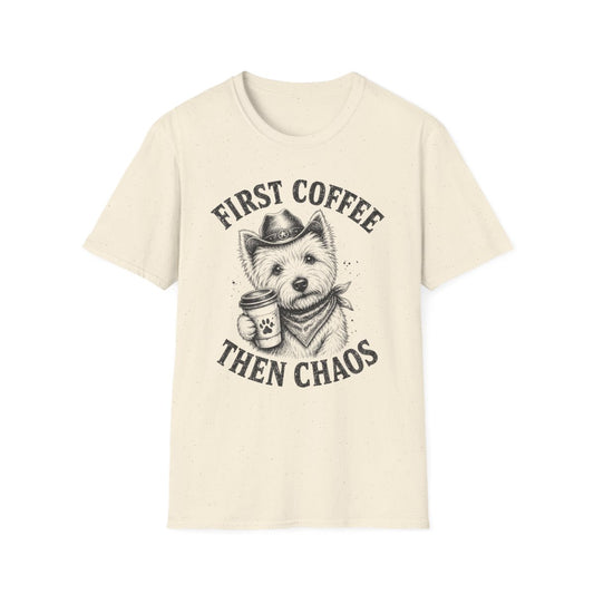 First Coffee Then Chaos Tee - Natural