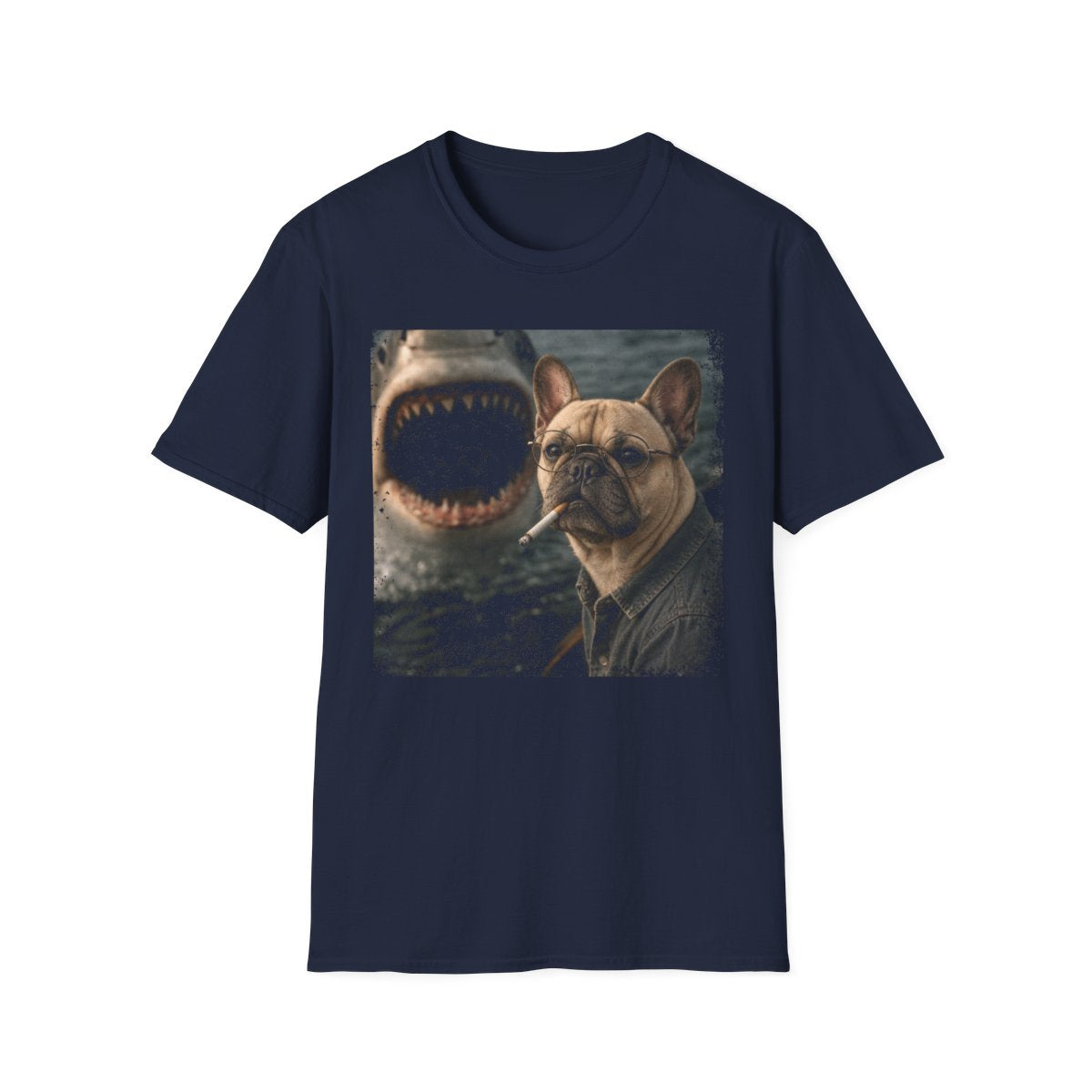 French Bulldog and Shark Tee - Navy