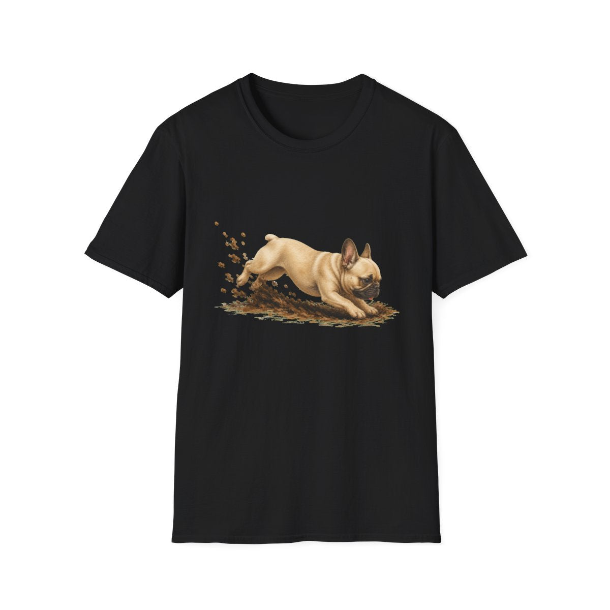 French Bulldog Excavating Mode On Tee - Black