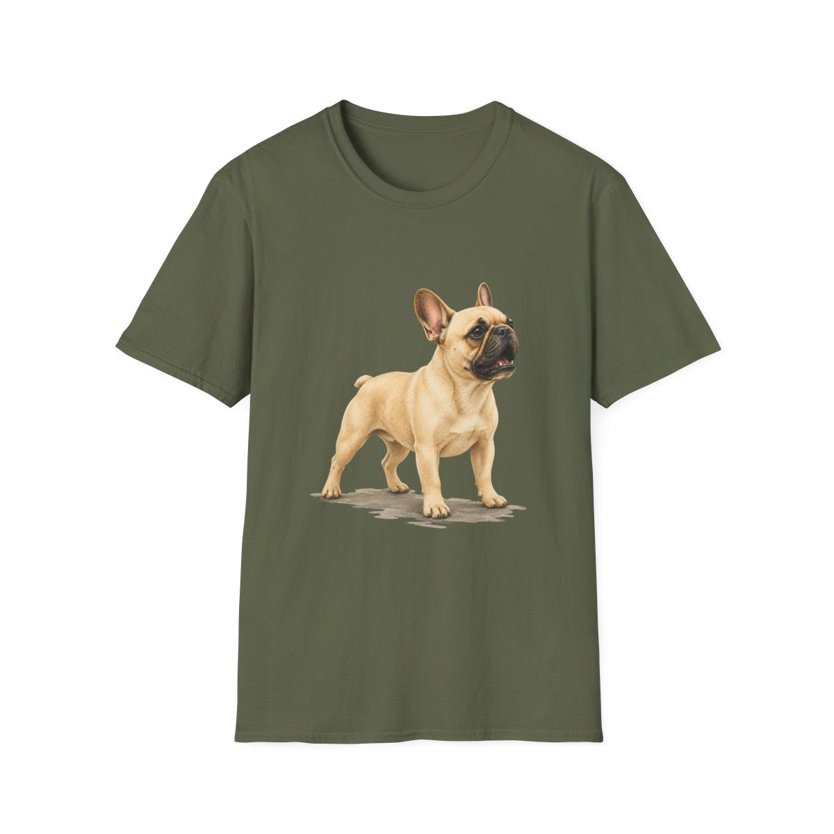 French Bulldog Head Of Security Tee - Military Green