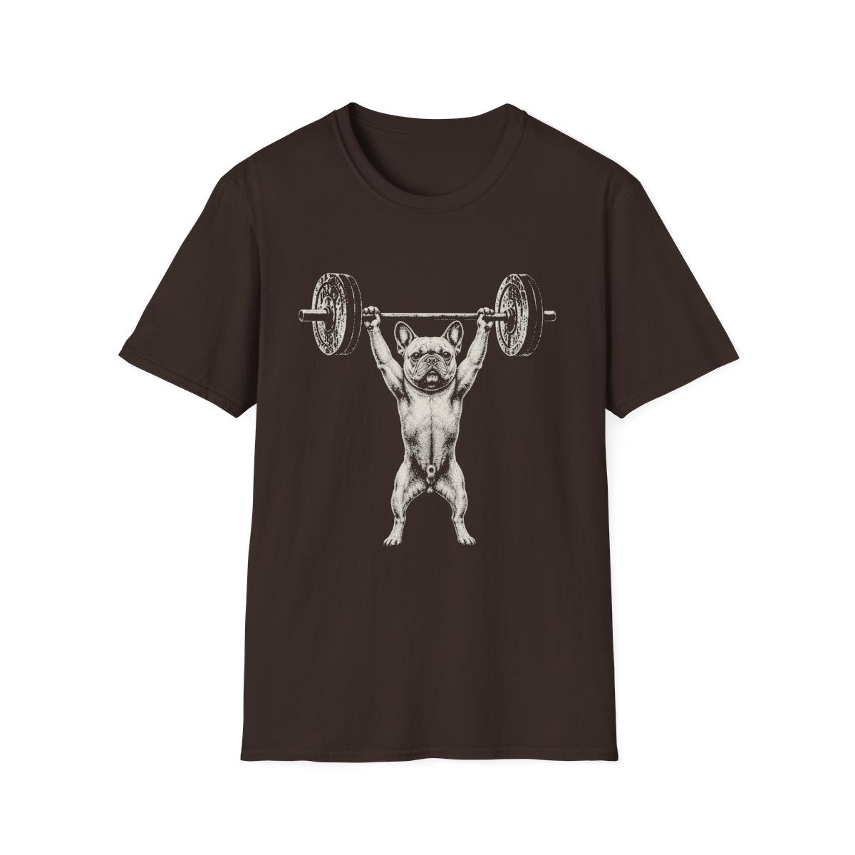 French Bulldog Powerlifting Tee - Dark Chocolate