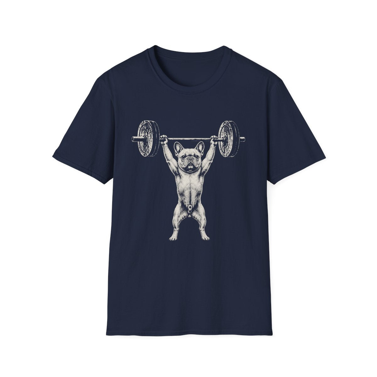 French Bulldog Powerlifting Tee - Navy