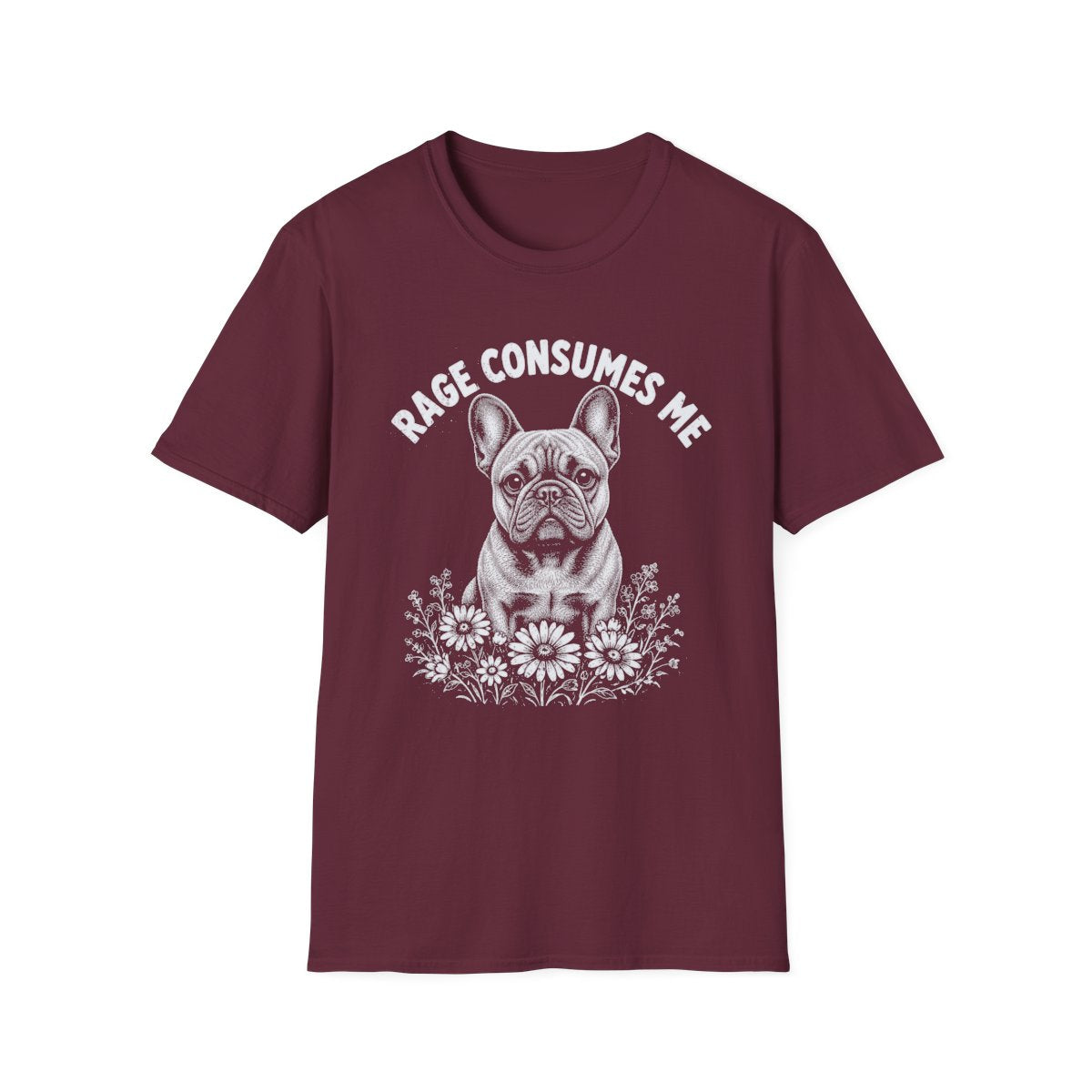 French Bulldog Rage Consumes Me Tee - Maroon