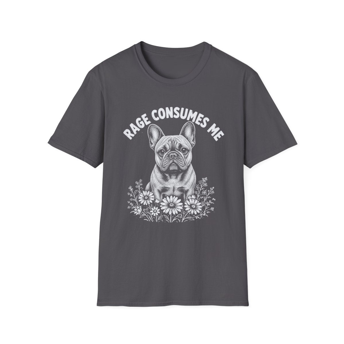 French Bulldog Rage Consumes Me Tee - Charcoal