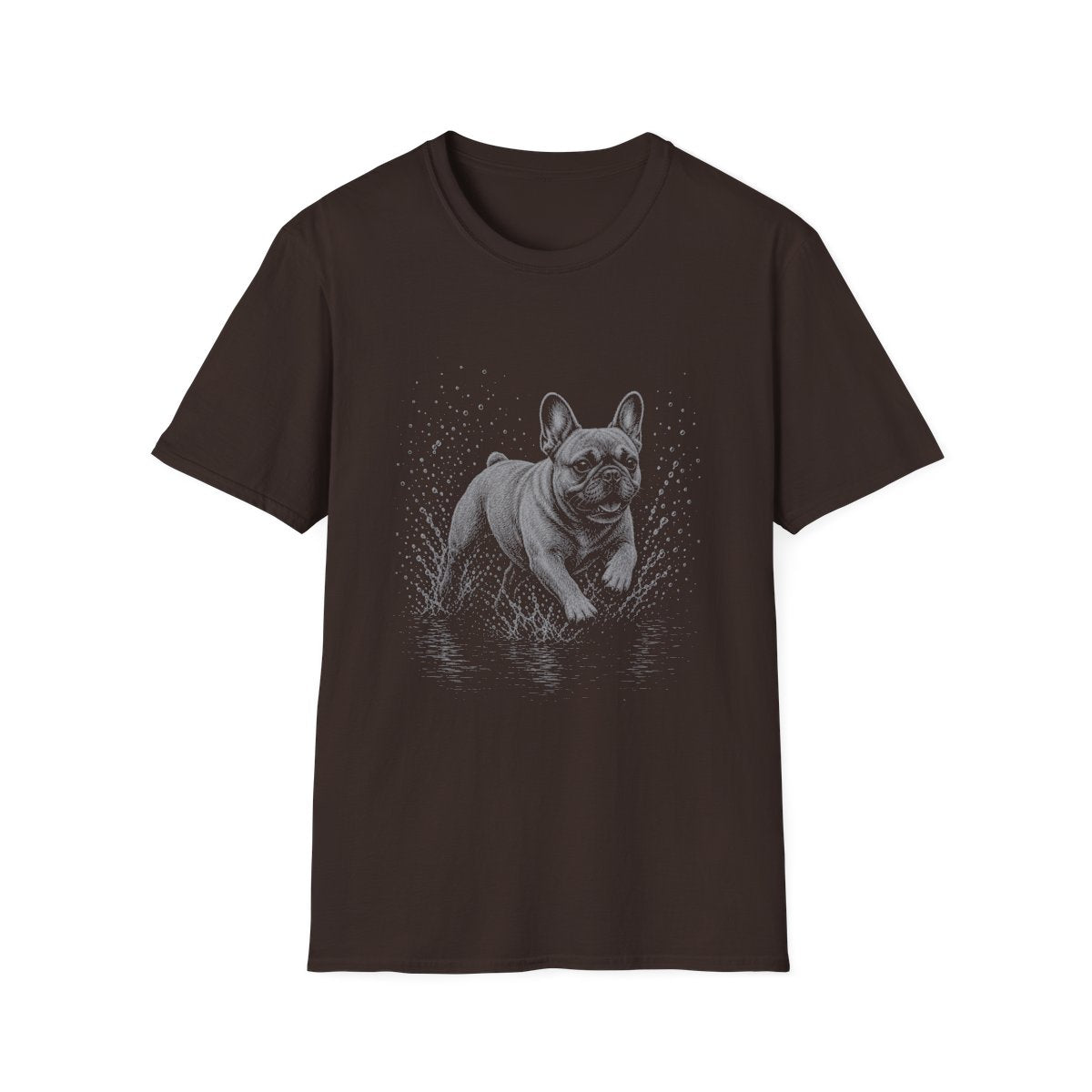 French Bulldog Water Run Tee - Dark Chocolate