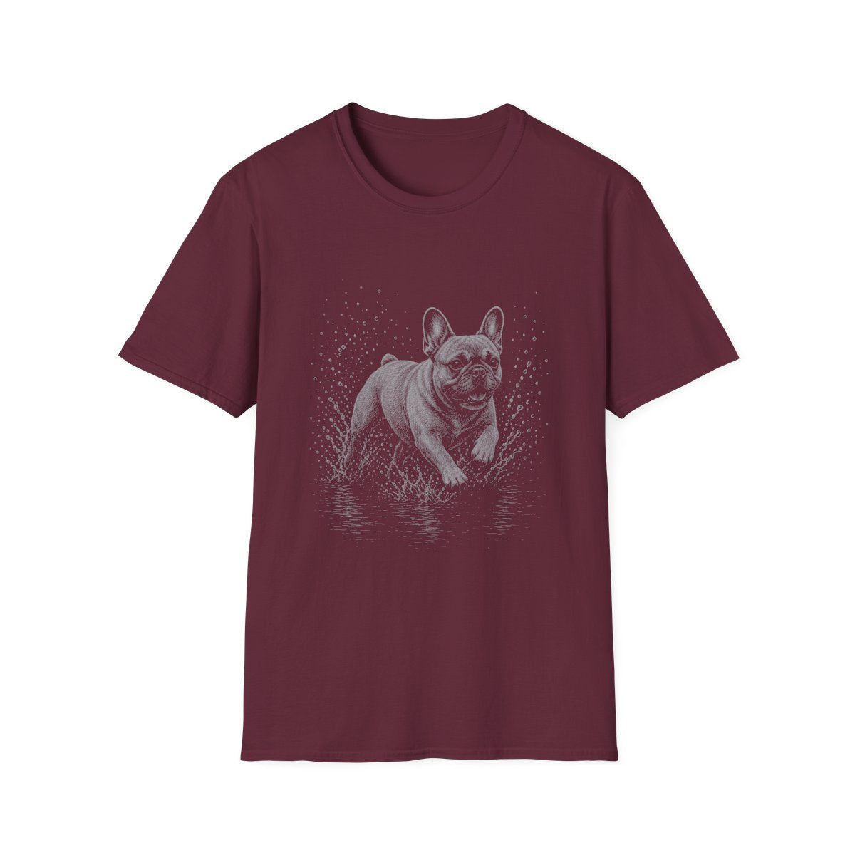 French Bulldog Water Run Tee - Maroon
