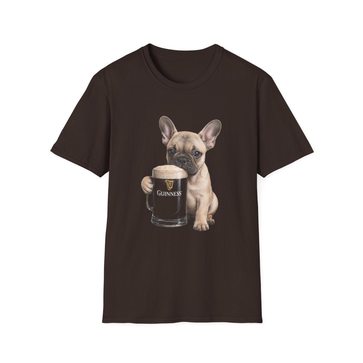 French Bulldog With A Pint Tee - Dark Chocolate