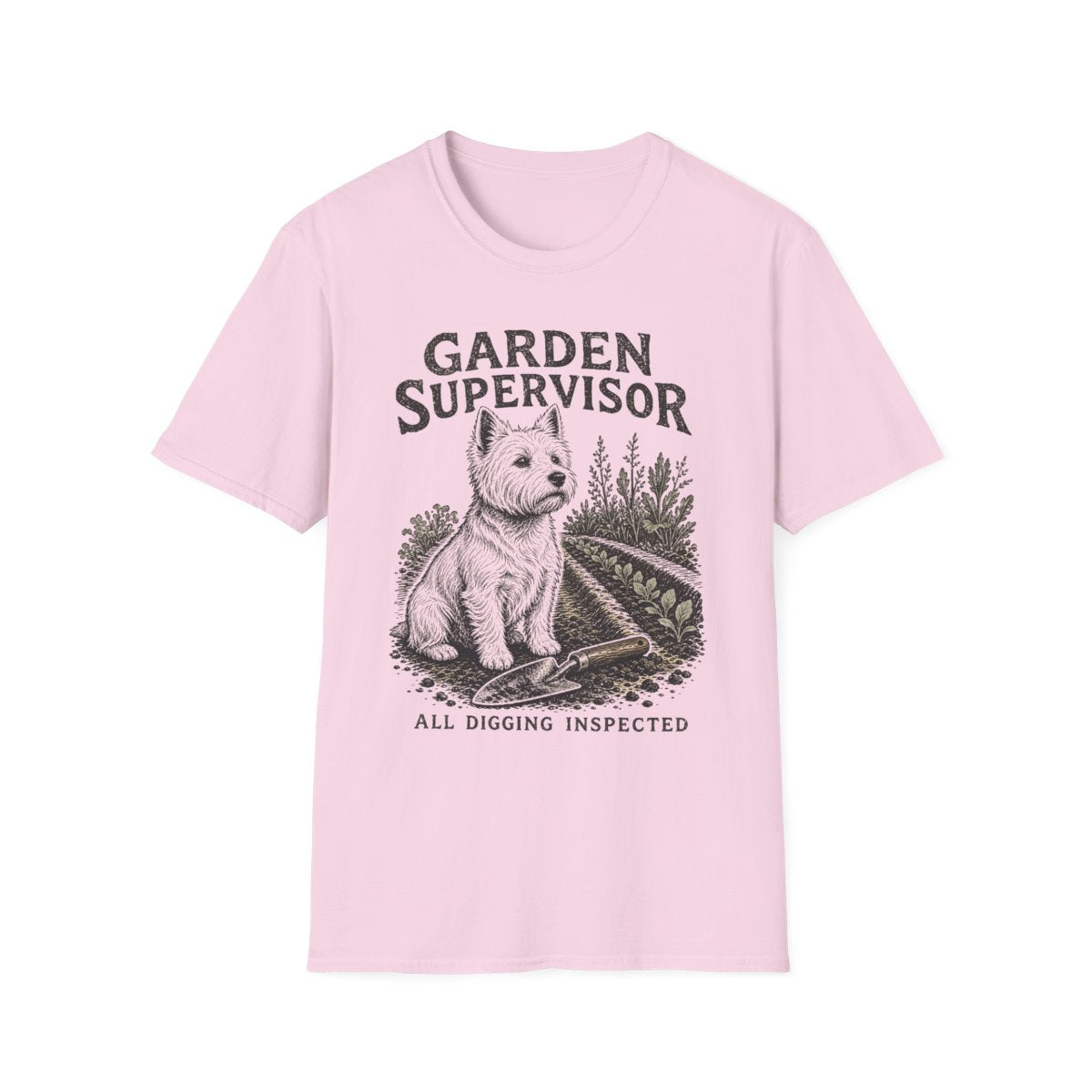 Garden Supervisor Westie Tee - Light Pink