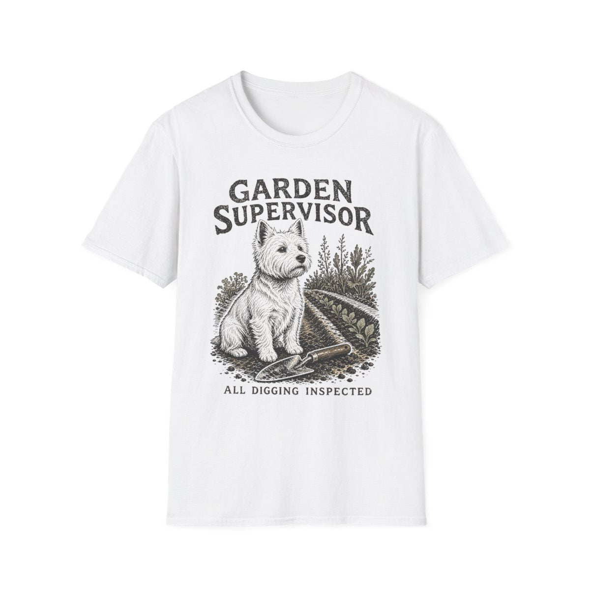 Garden Supervisor Westie Tee - White