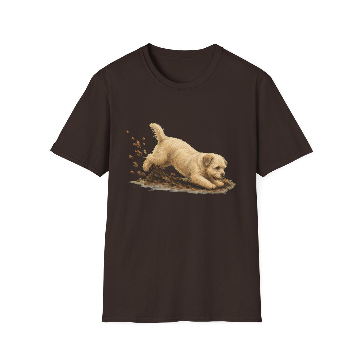 Glen of Imaal Terrier Excavating Mode On Tee - Dark Chocolate
