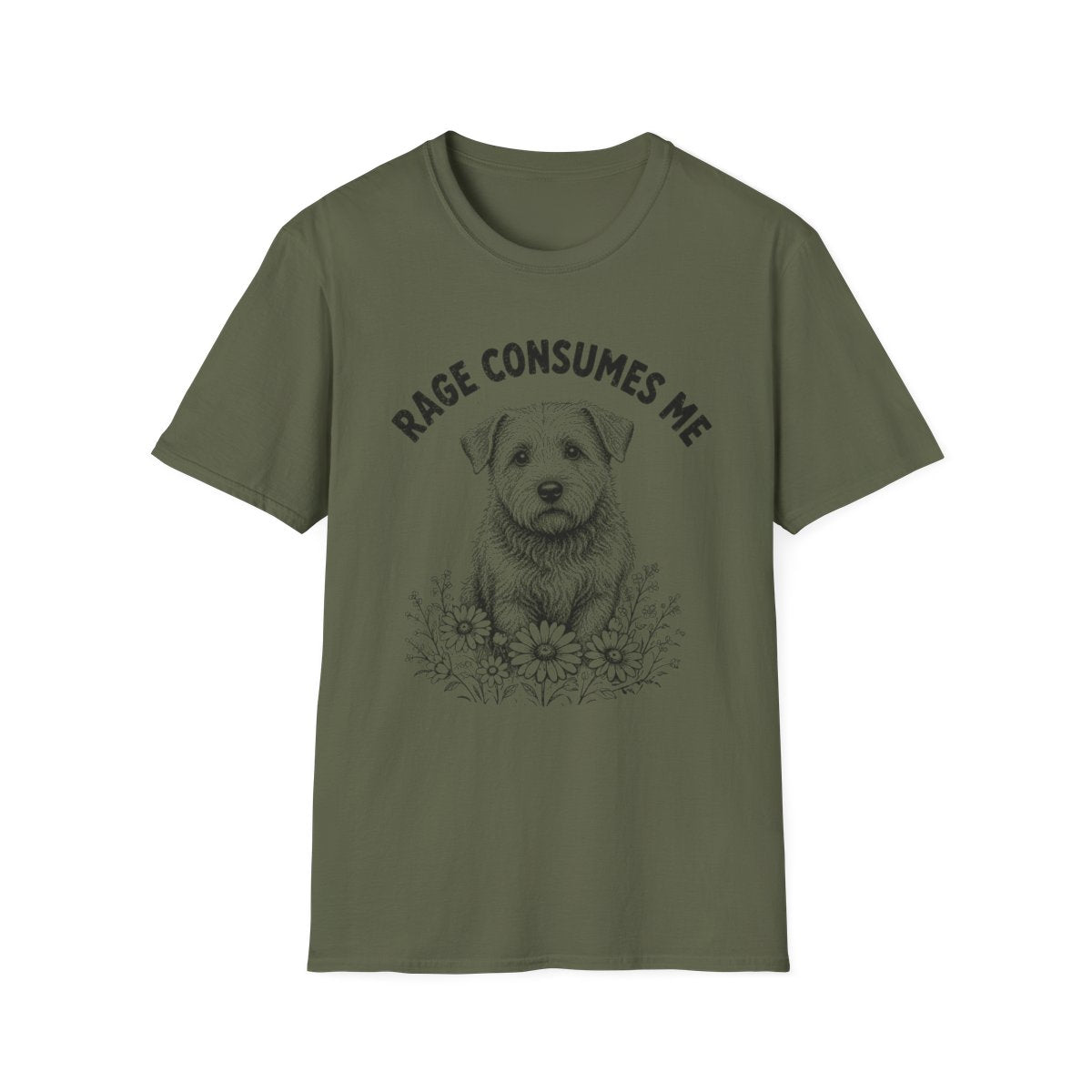 Glen of Imaal Terrier Rage Consumes Me Tee - Military Green