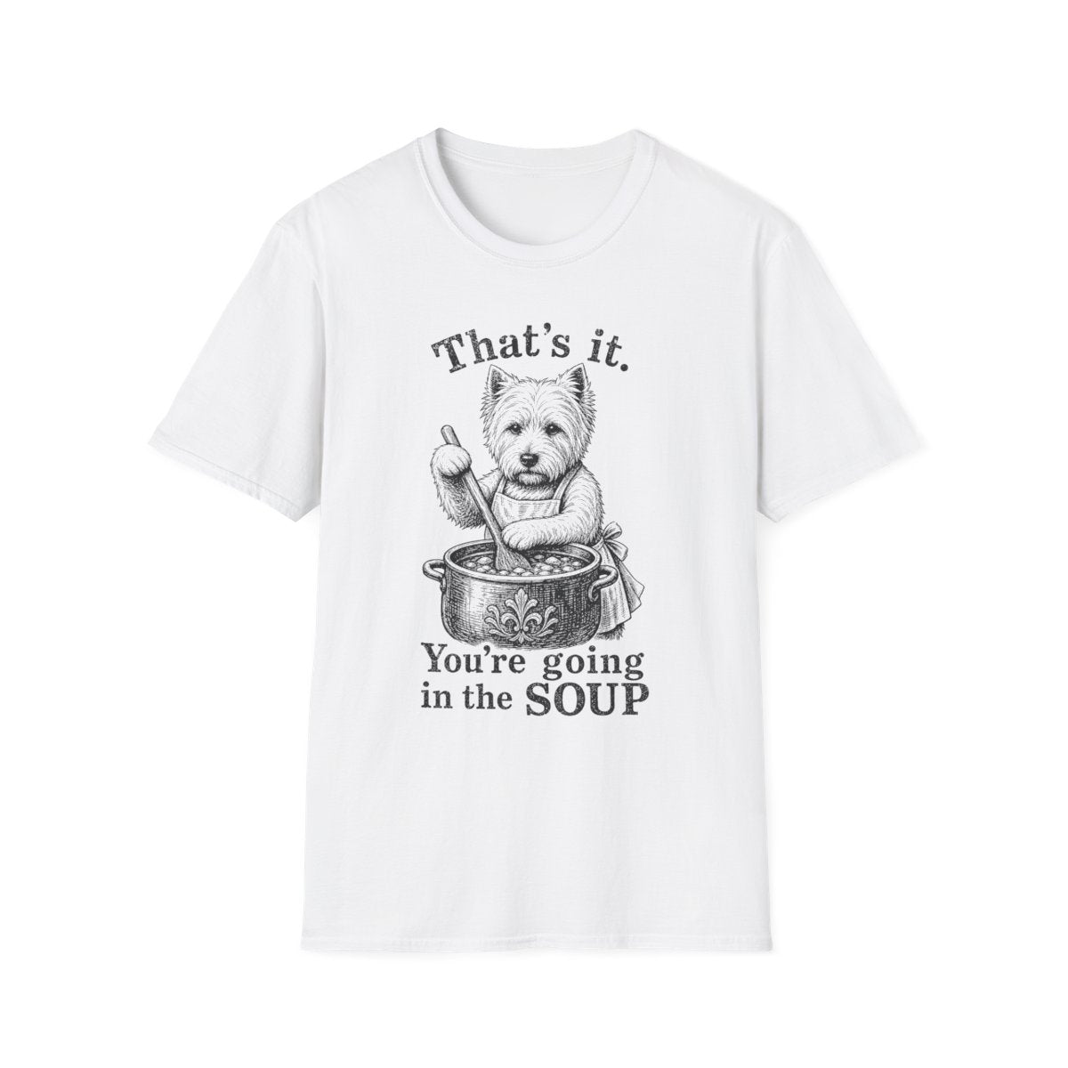 Going In The Soup Westie Tee - White