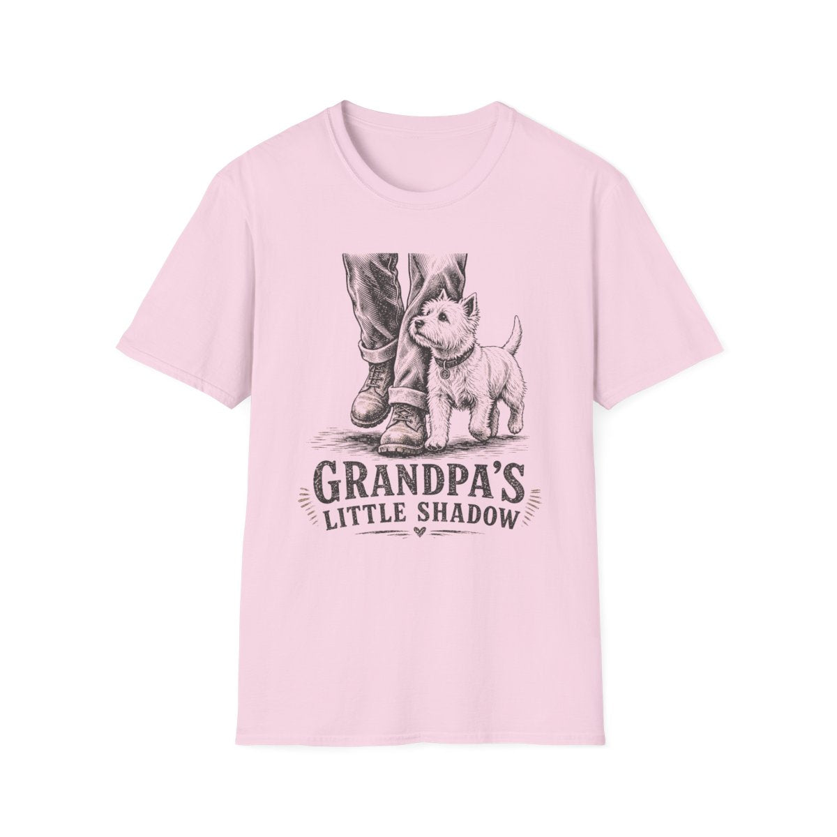 Grandpa's Shadow Westie Tee - Light Pink