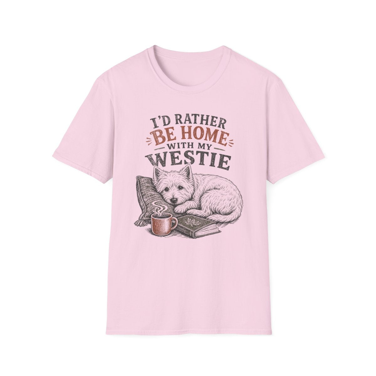 Homebody Westie Tee - Light Pink