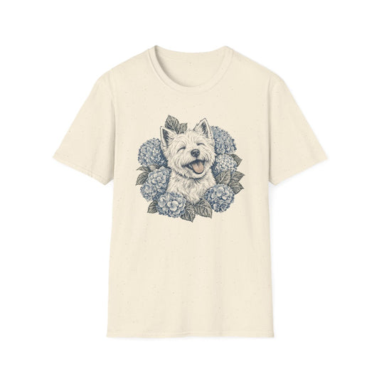 Hydrangea Westie Tee - Natural
