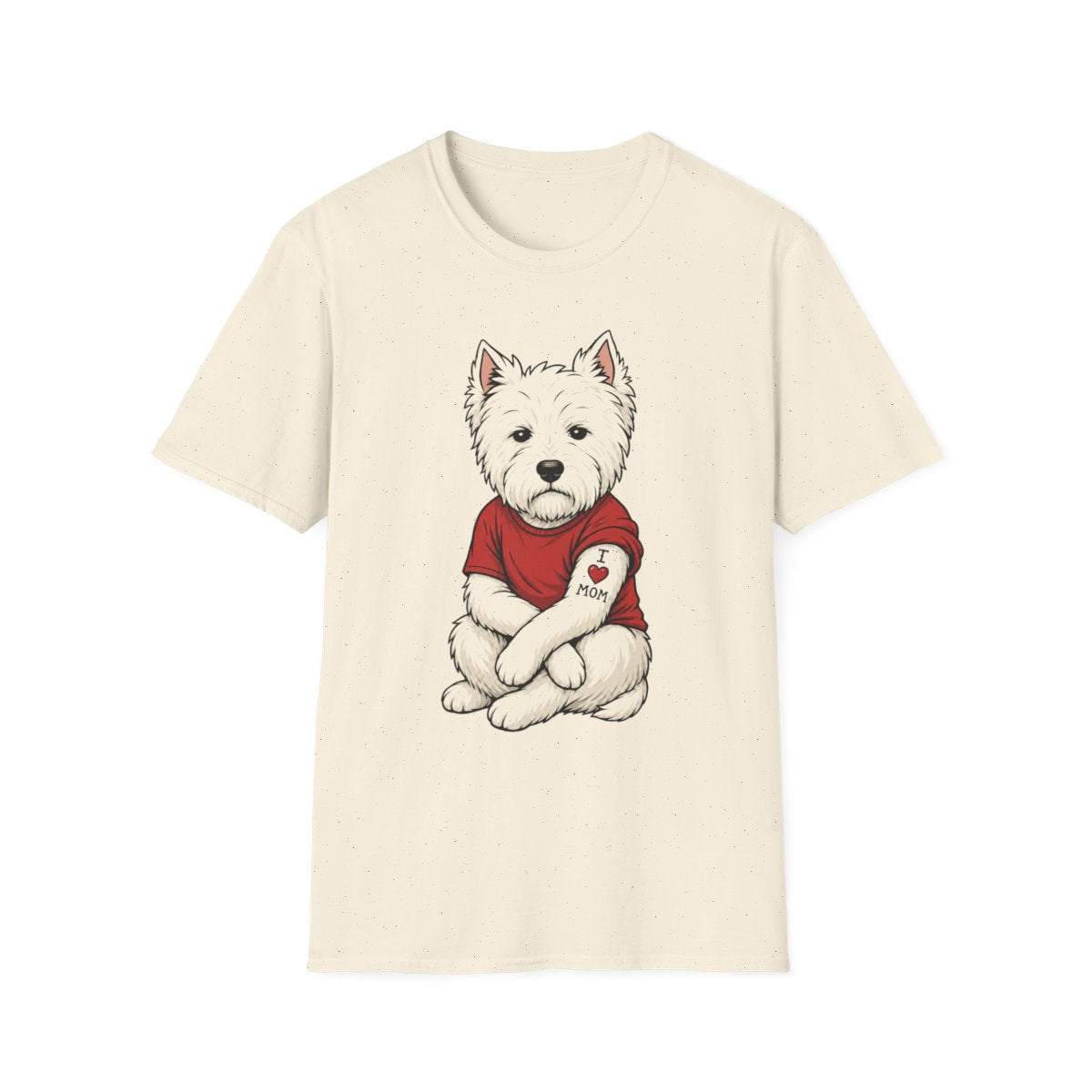 I Heart Mom Westie Tee - Natural