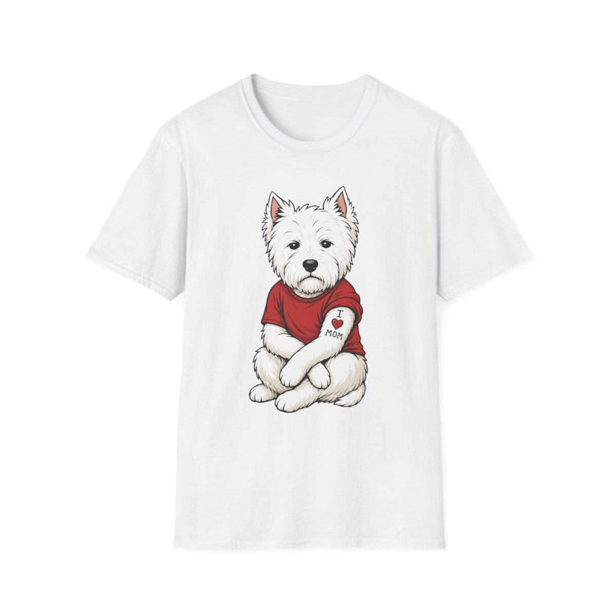 I Heart Mom Westie Tee - White