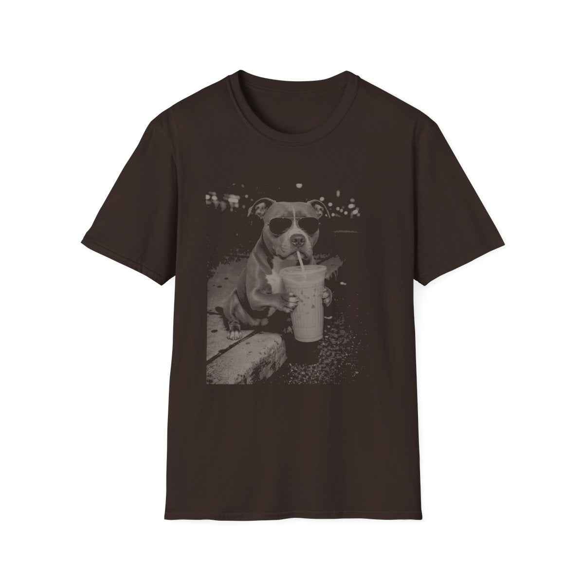 Iced Coffee American Pit Bull Terrier Tee - Dark Chocolate