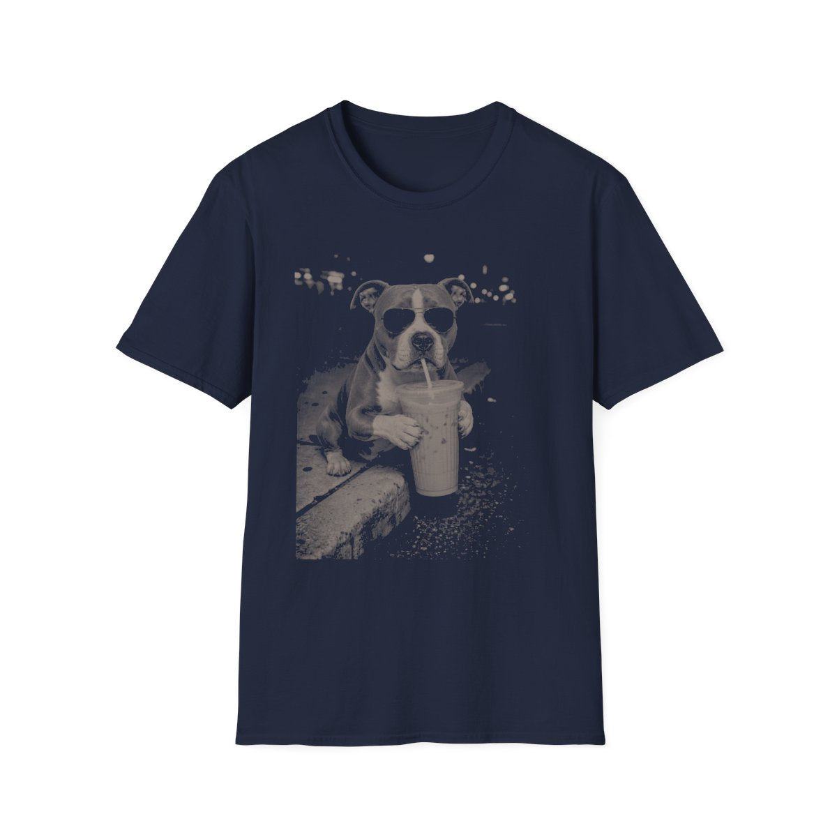 Iced Coffee American Staffordshire Terrier Tee - Navy
