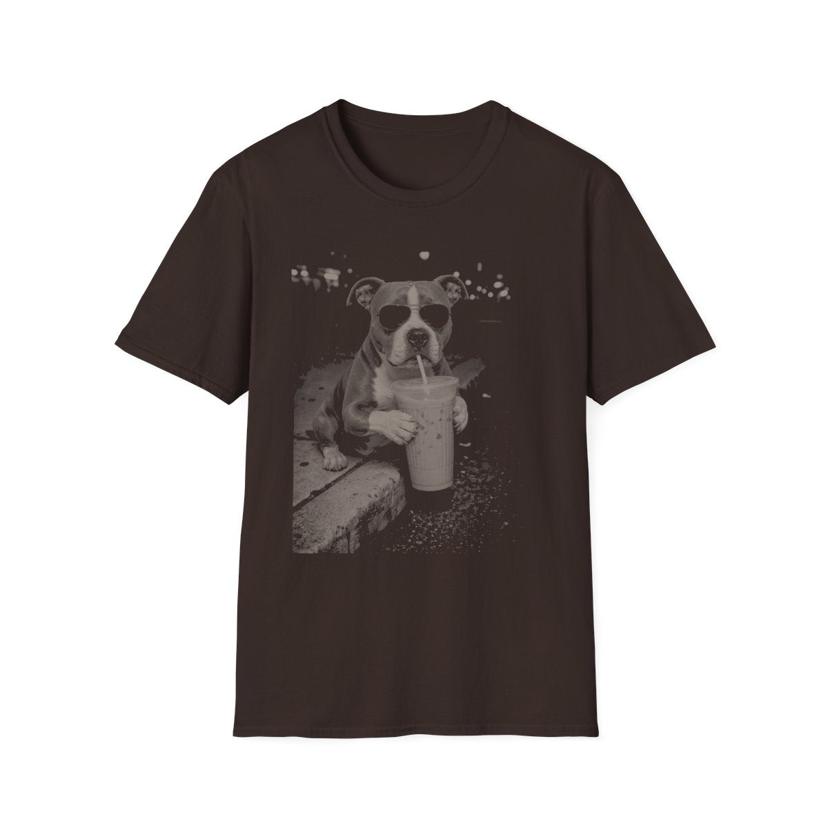 Iced Coffee American Staffordshire Terrier Tee - Dark Chocolate