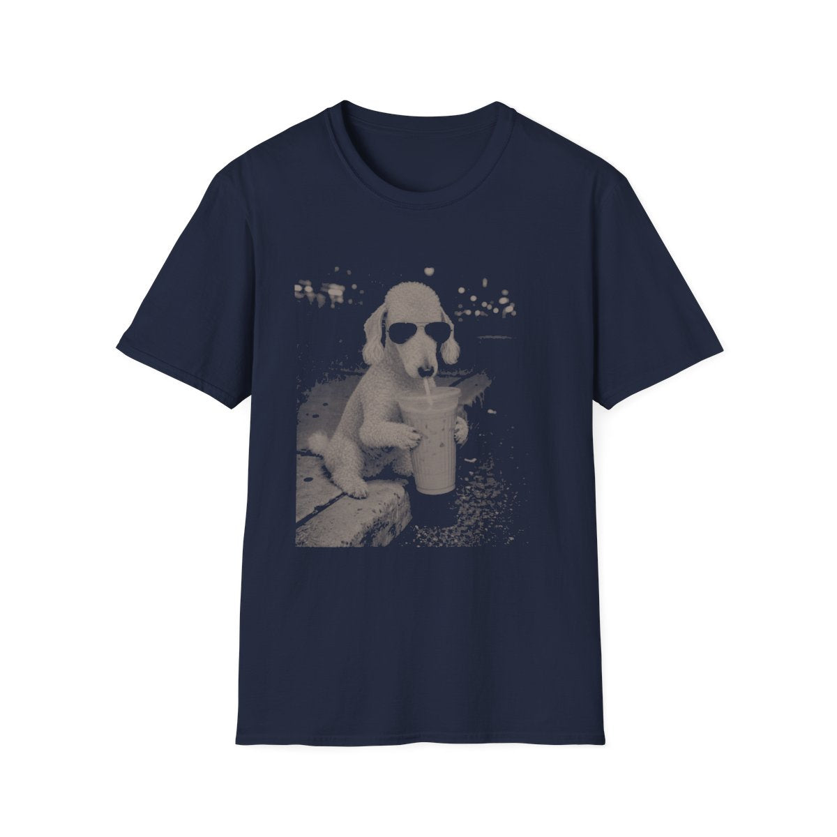 Iced Coffee Bedlington Terrier Tee - Navy