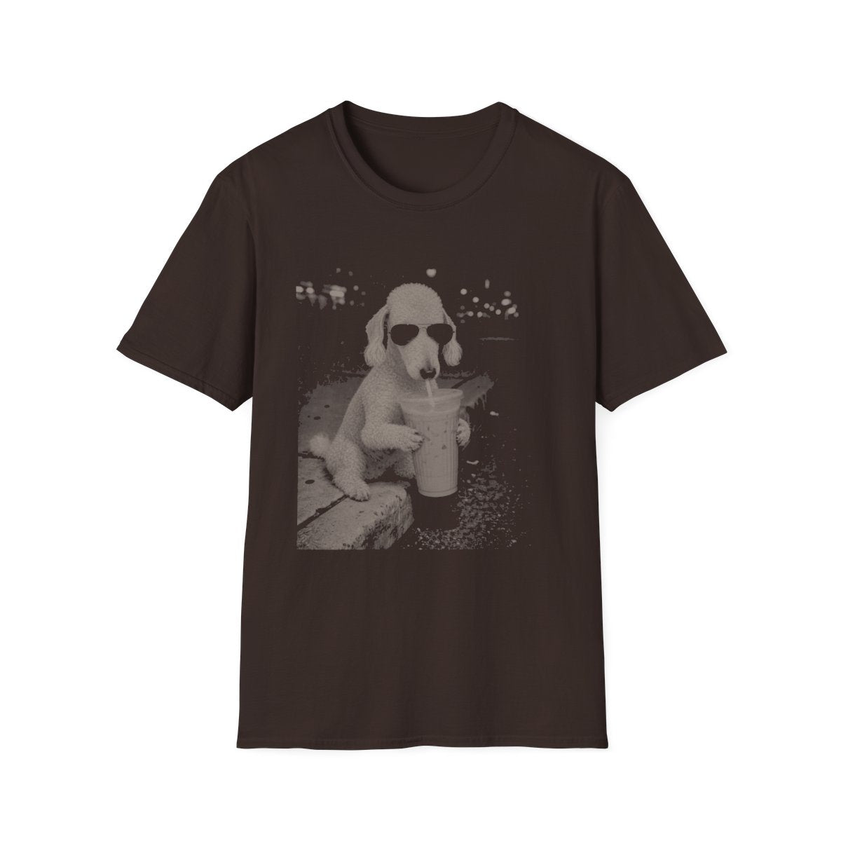 Iced Coffee Bedlington Terrier Tee - Dark Chocolate