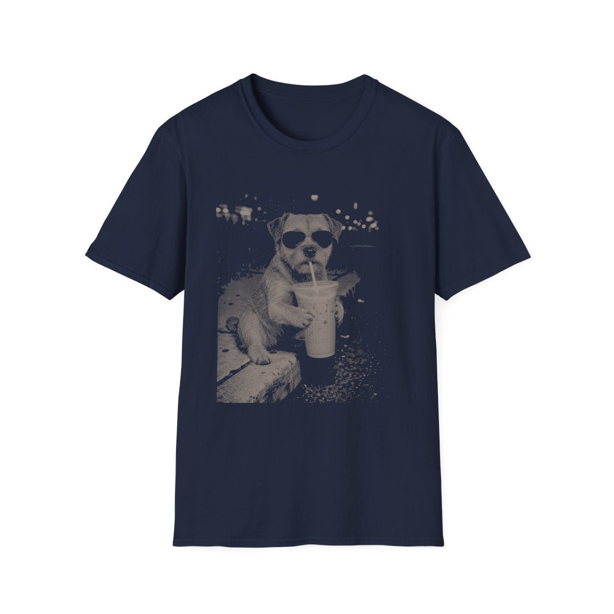Iced Coffee Border Terrier Tee - Navy