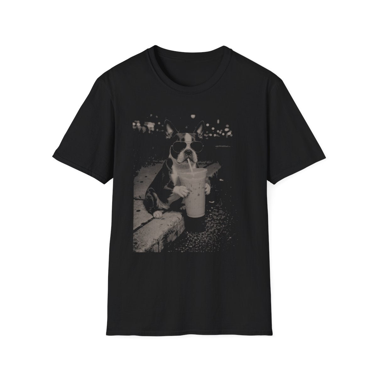 Iced Coffee Boston Terrier Tee - Black