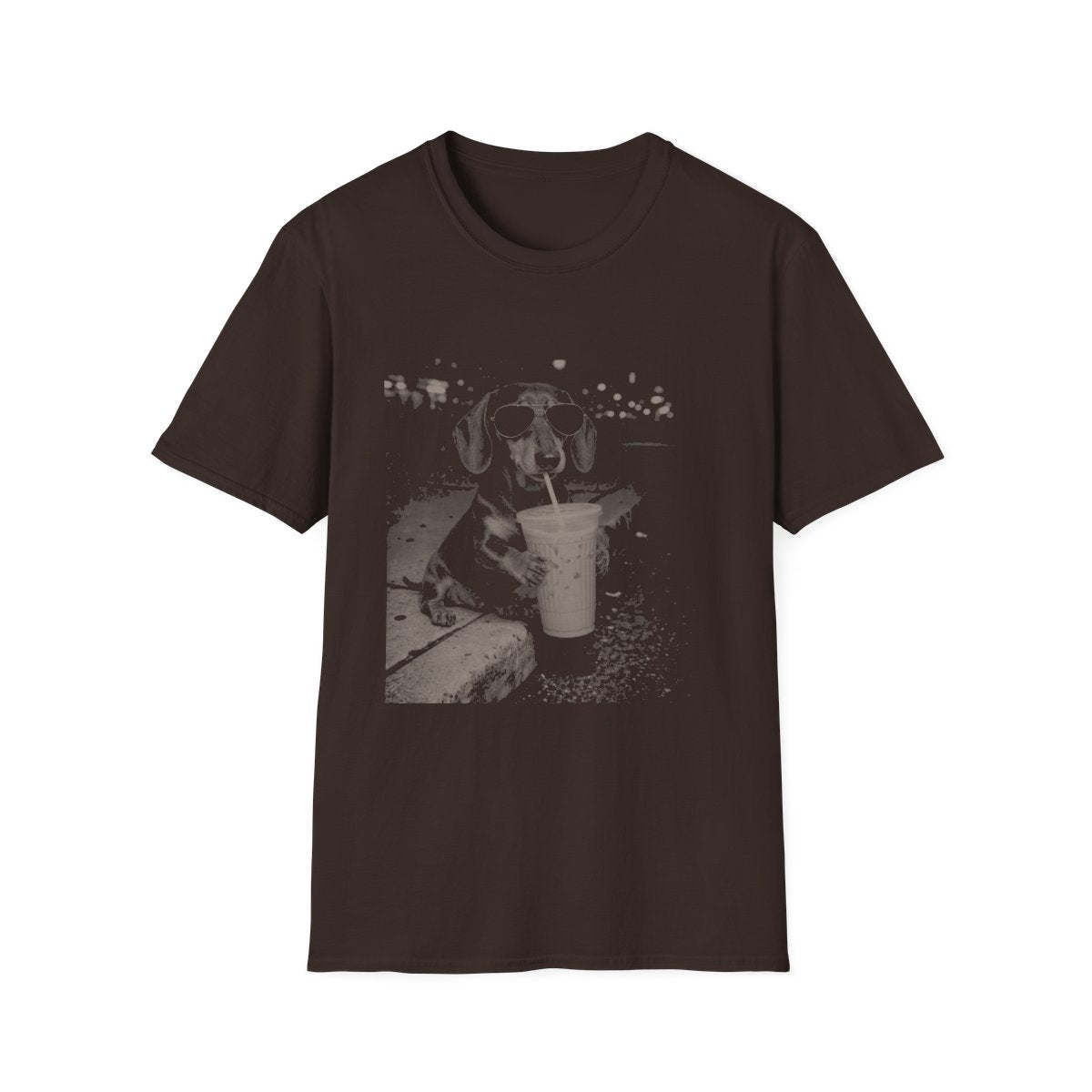 Iced Coffee Dachshund Tee - Dark Chocolate