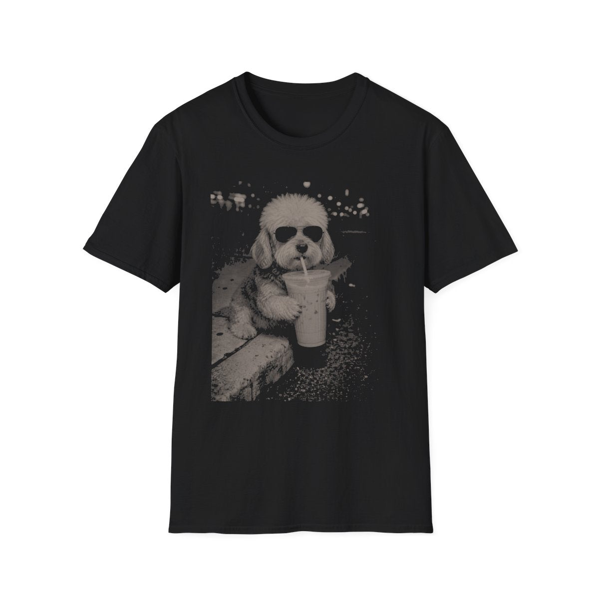 Iced Coffee Dandie Dinmont Terrier Tee - Black