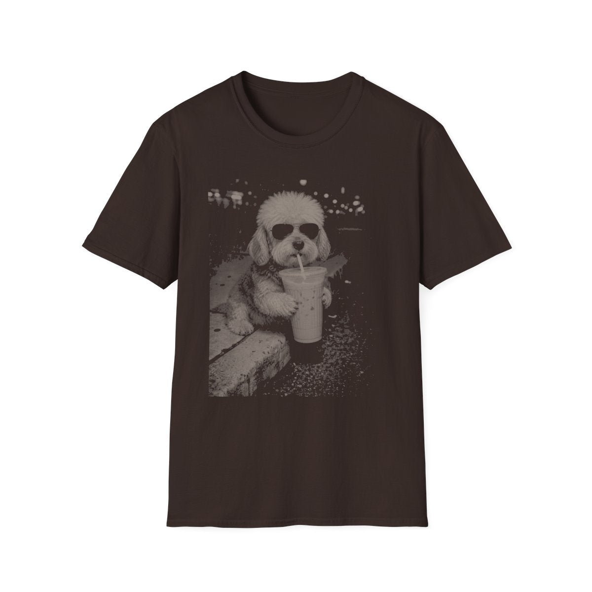 Iced Coffee Dandie Dinmont Terrier Tee - Dark Chocolate