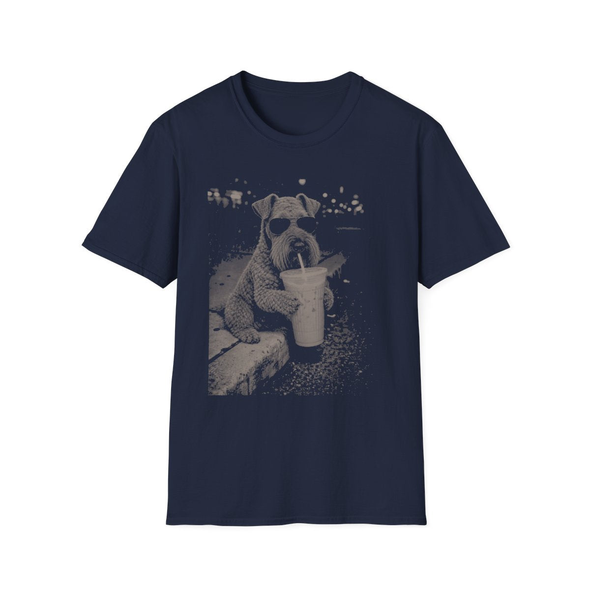 Iced Coffee Kerry Blue Terrier Tee - Navy