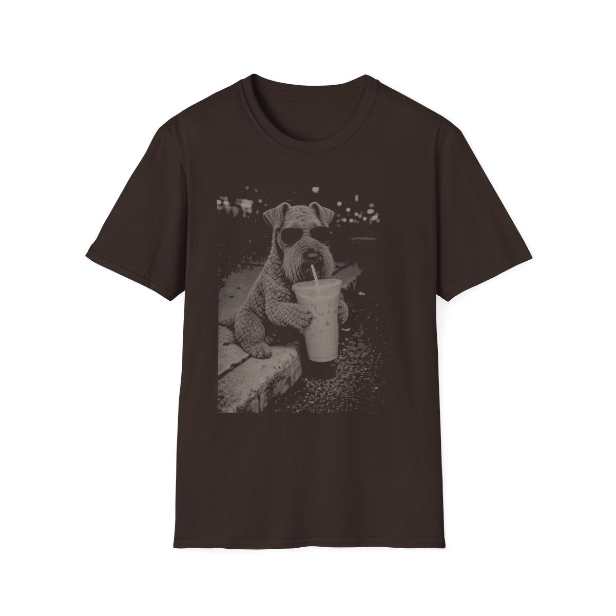 Iced Coffee Kerry Blue Terrier Tee - Dark Chocolate