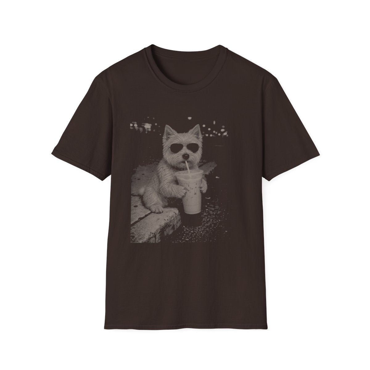 Iced Coffee Norwich Terrier Tee - Dark Chocolate
