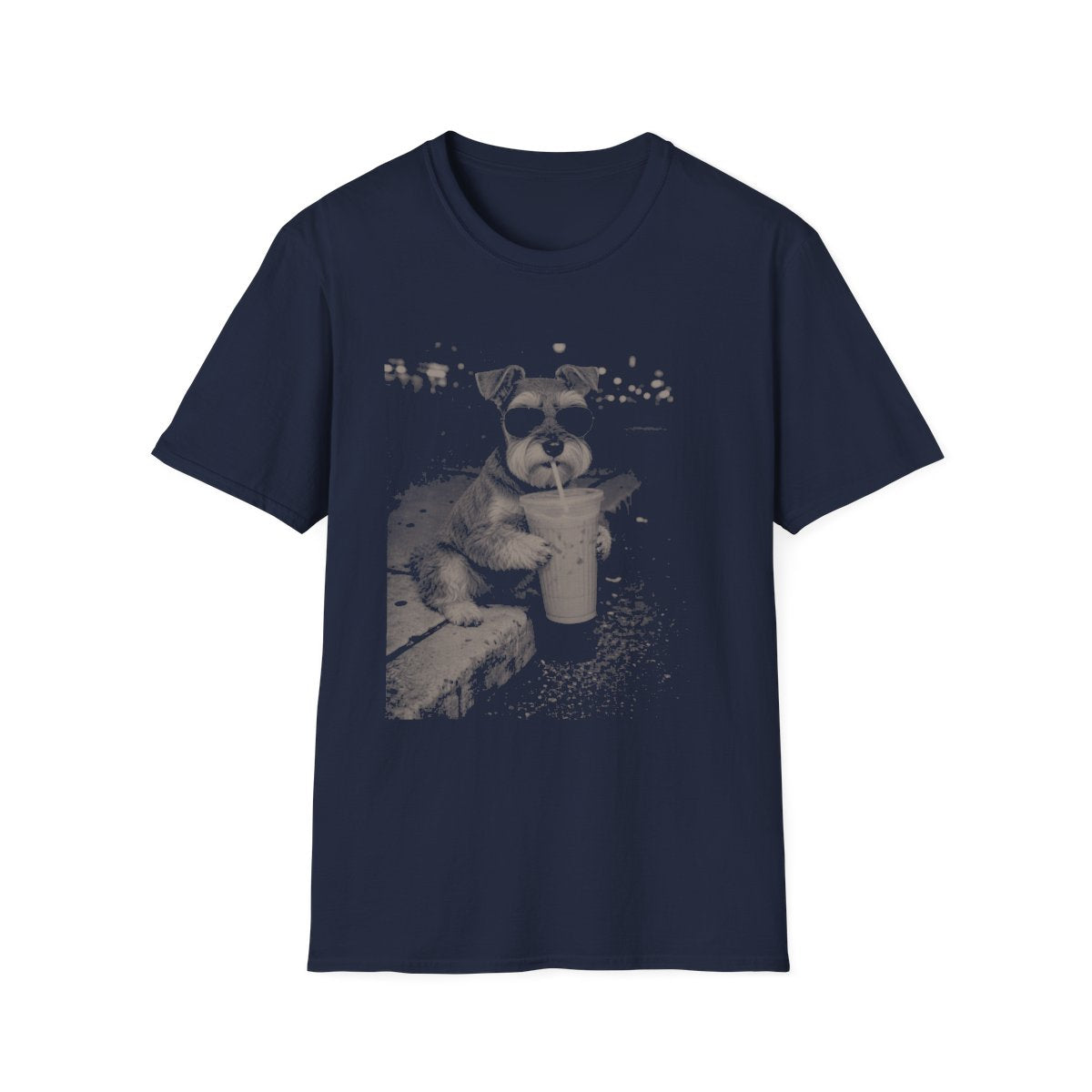 Iced Coffee Schnauzer Tee - Navy