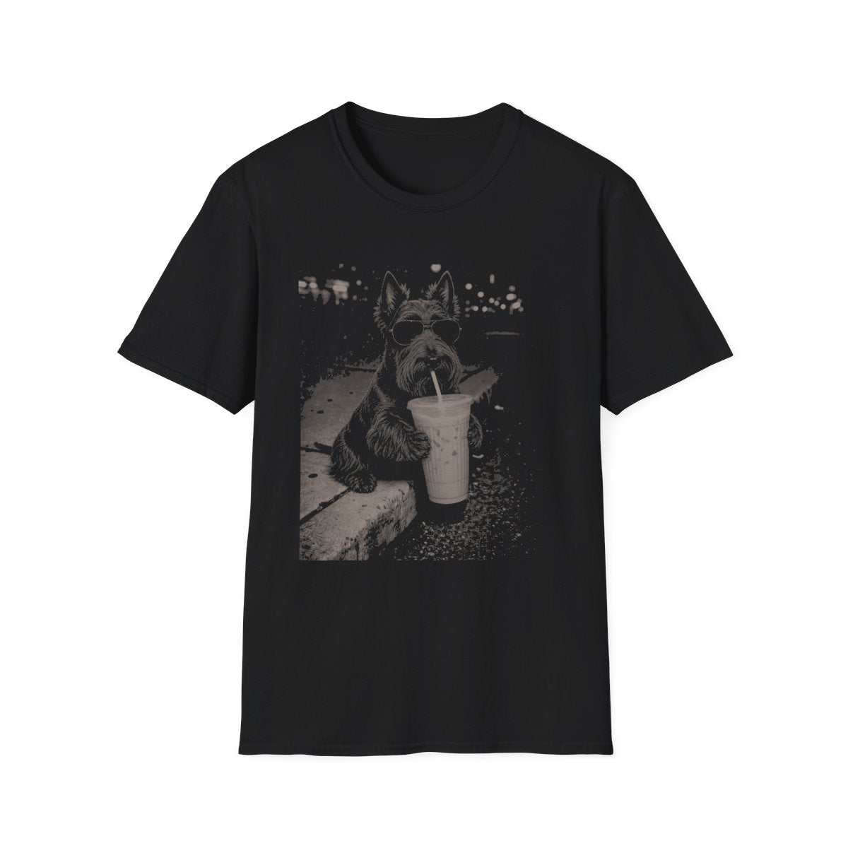Iced Coffee Scottish Terrier Tee - Black