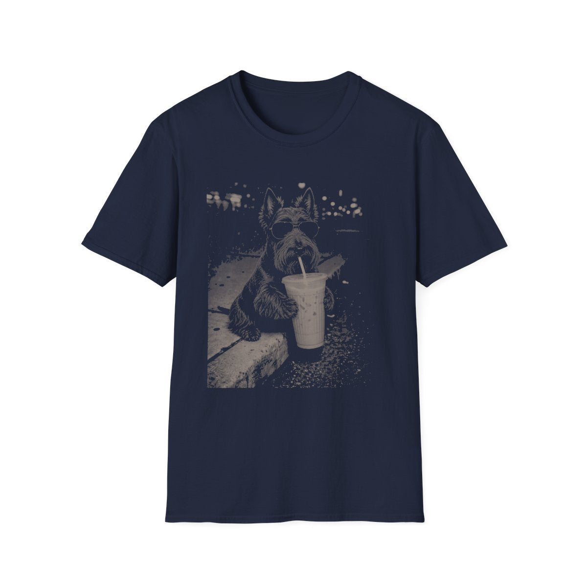 Iced Coffee Scottish Terrier Tee - Navy