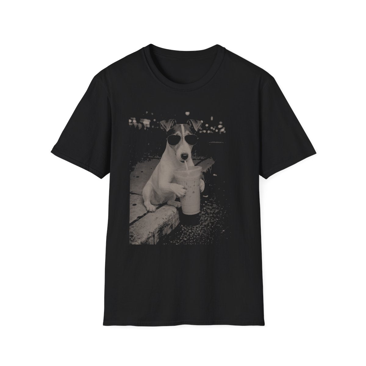 Iced Coffee Smooth Fox Terrier Tee - Black