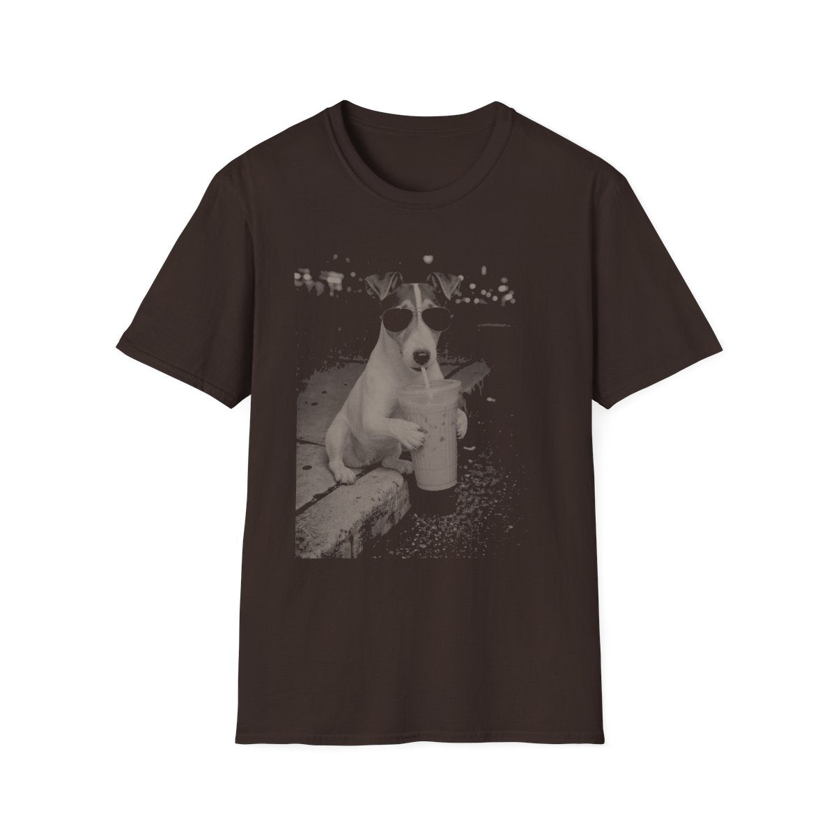 Iced Coffee Smooth Fox Terrier Tee - Dark Chocolate
