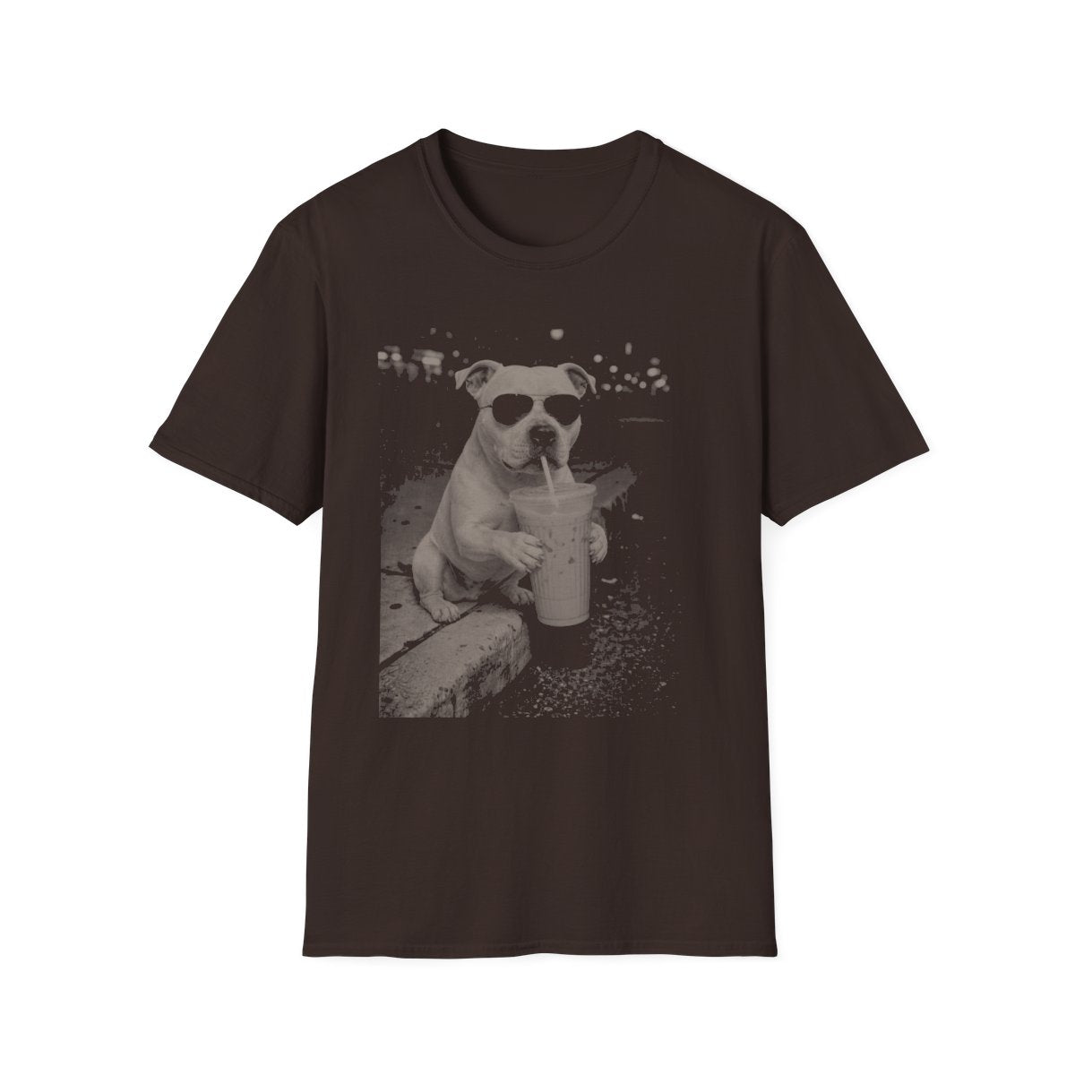 Iced Coffee Staffordshire Bull Terrier Tee - Dark Chocolate