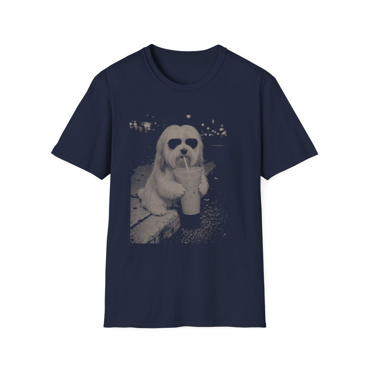 Iced Coffee Tibetan Terrier Tee - Navy