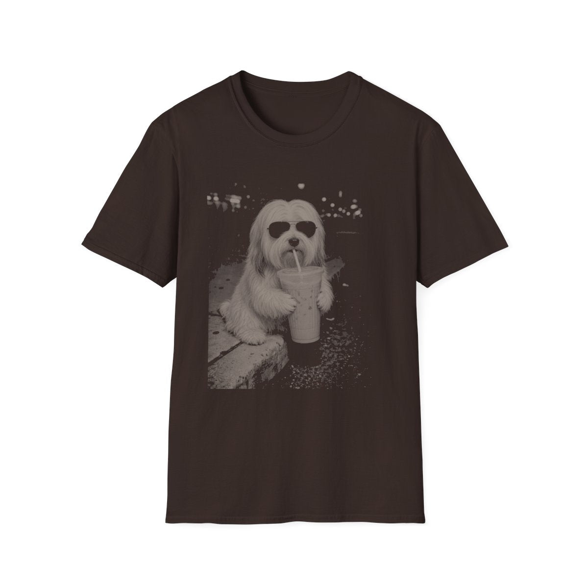 Iced Coffee Tibetan Terrier Tee - Dark Chocolate