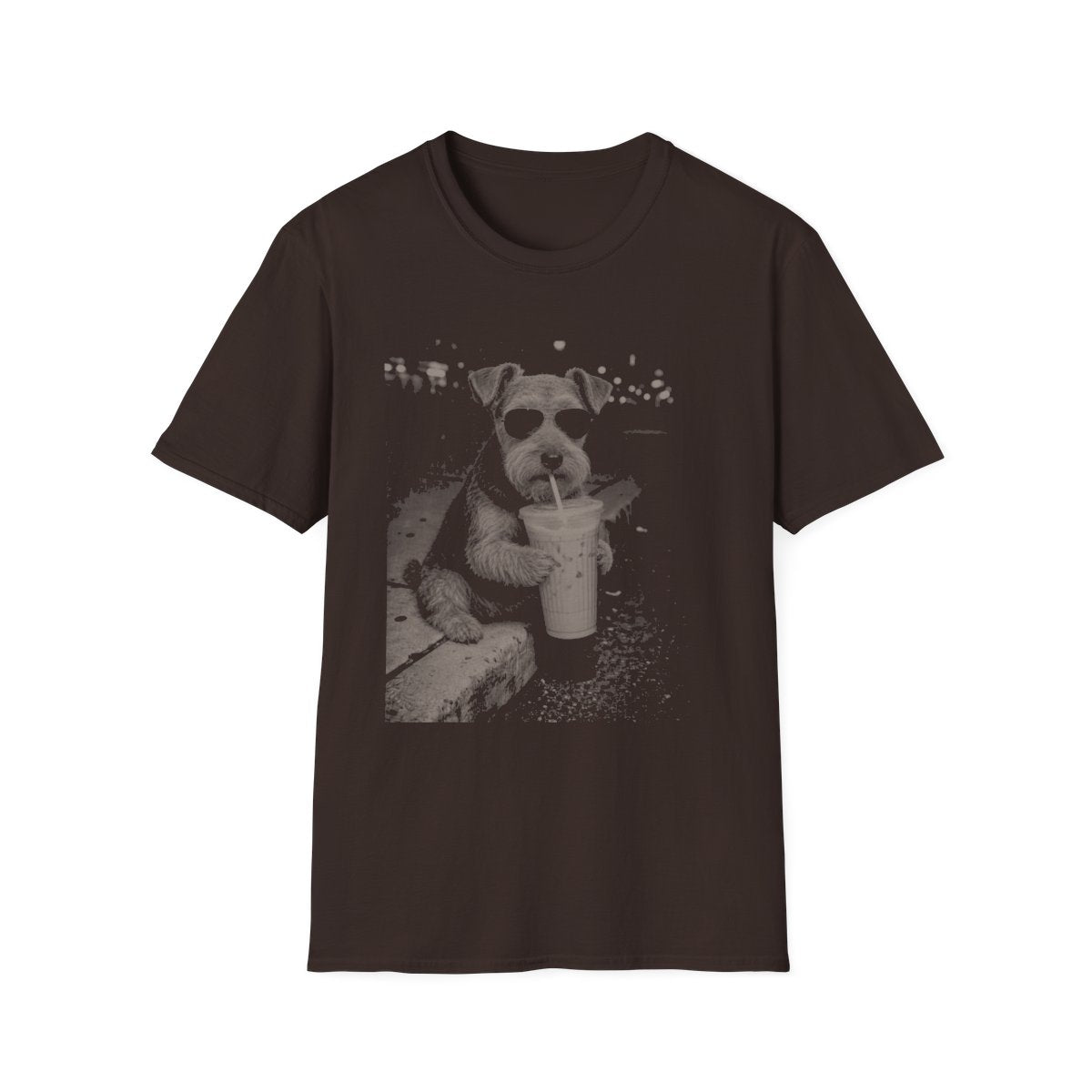 Iced Coffee Welsh Terrier Tee - Dark Chocolate