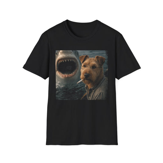 Irish Terrier and Shark Tee - Black